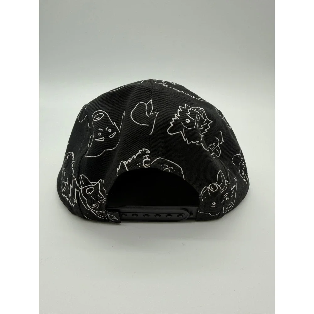 Jack & Winn Kids Dog Print 5 Panel Hat Black White Snapback Cap 2T/3T Medium